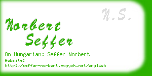 norbert seffer business card